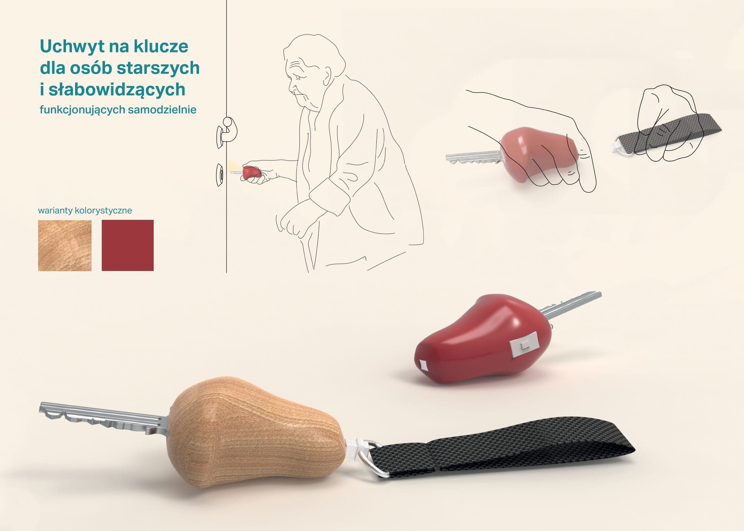 Uchwyt na klucze dla osób starszych i słabowidzących - zdjęcie 2