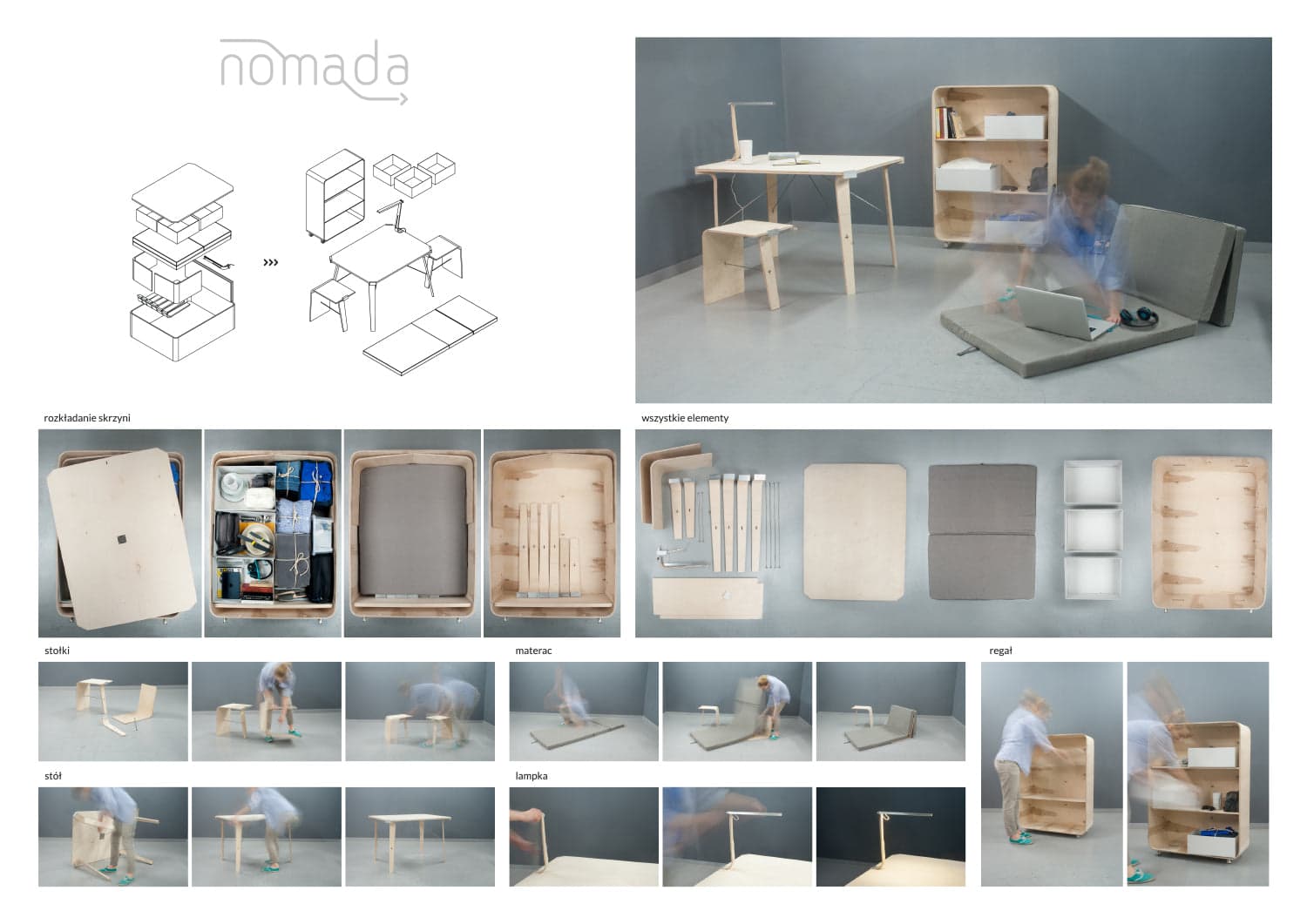 Nomada – modułowy zestaw składający się z podstawowych mebli - zdjęcie 2