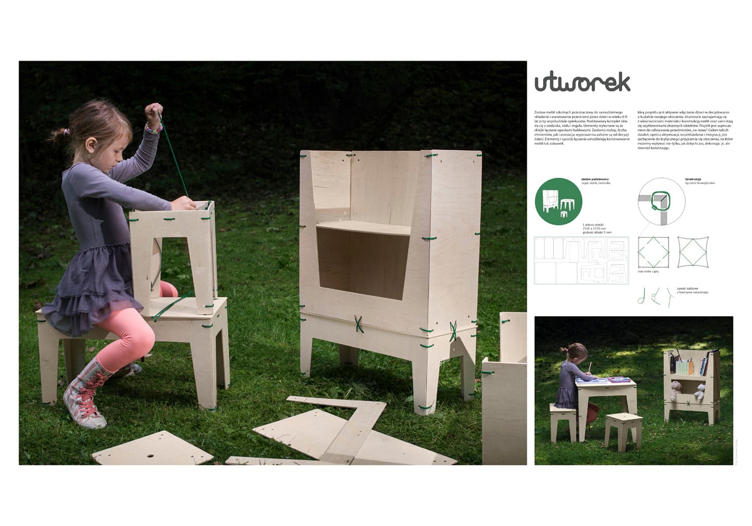 Utworek – Zestaw mebli szkolnych przeznaczony do samodzielnego składania. - zdjęcie 2