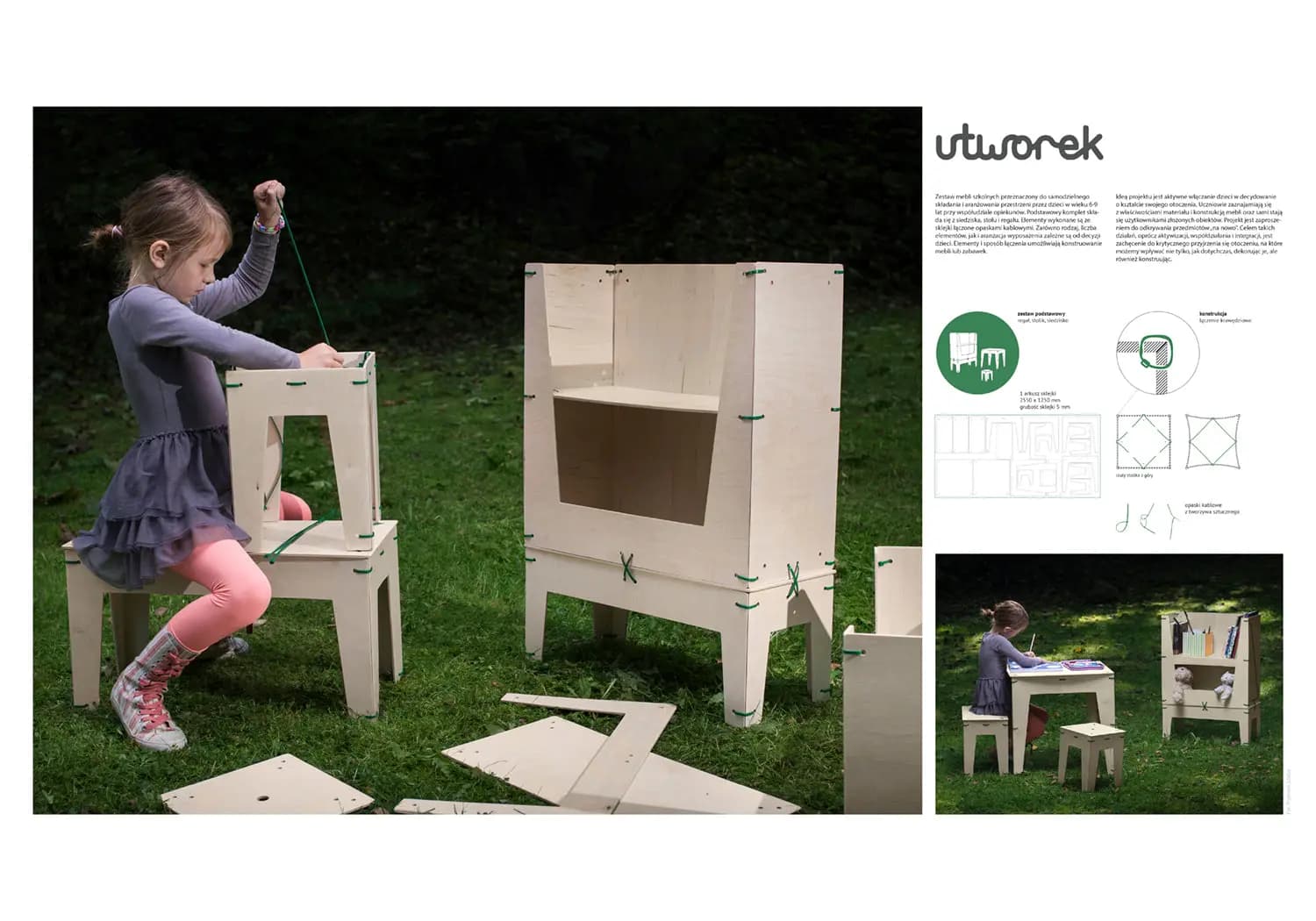 Utworek – Zestaw mebli szkolnych przeznaczony do samodzielnego składania.