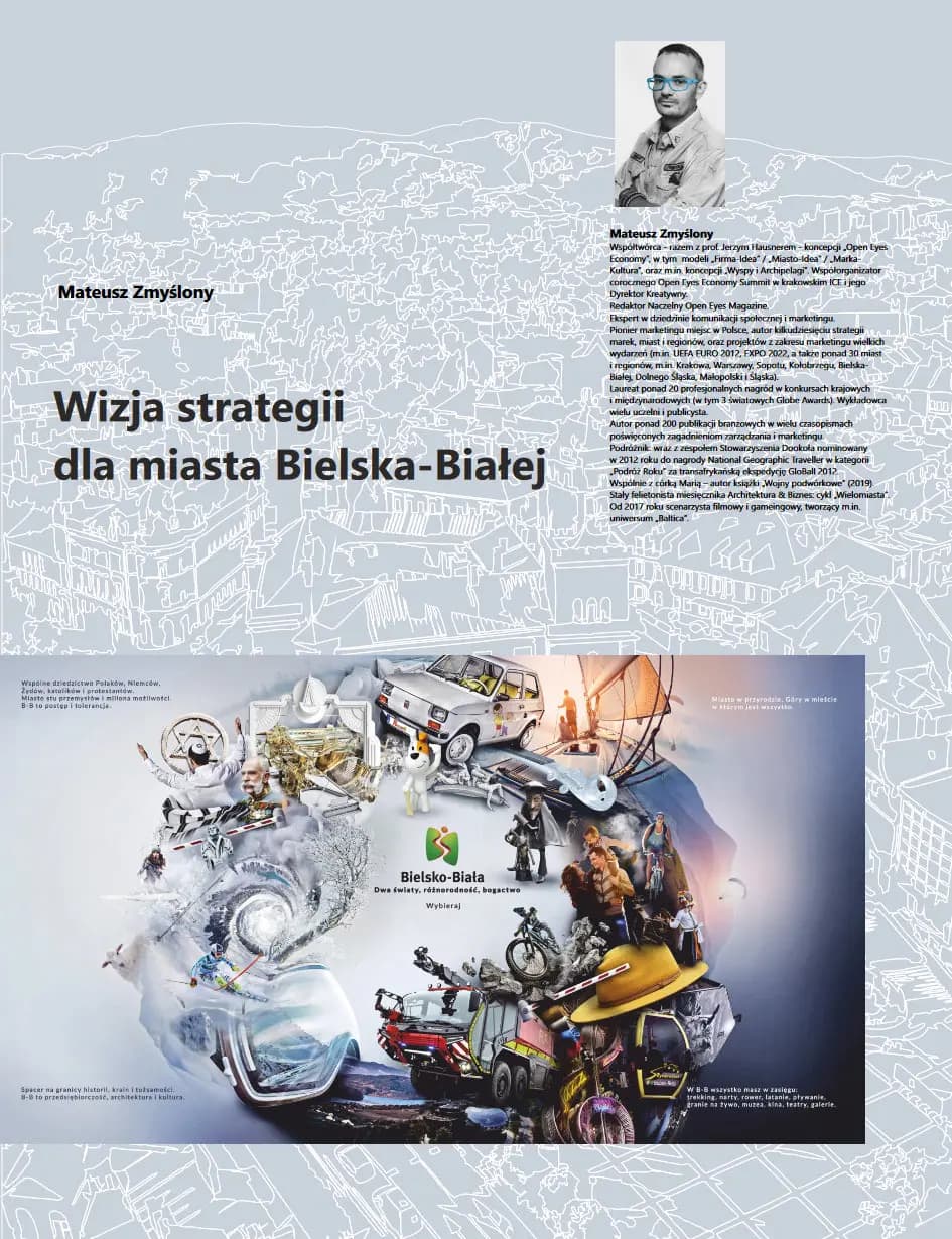 Modyfikacja logotypu Bielsko-Biała dla potrzeb aplikacji mobilnej. Aplikacja cyfrowe Bielsko-Biała